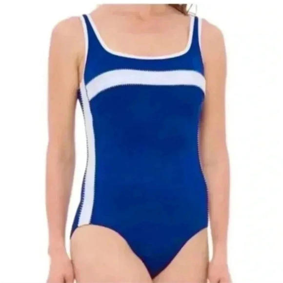 Miraclesuit Womens Blue One Piece Swimsuit Size 14 Slimming Tummy Control - Picture 1 of 10